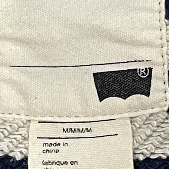 Levi's Sweatshirt Horizontal Striped Navy Gray Long Sleeve Crewneck Size Medium - Picture 5 of 8